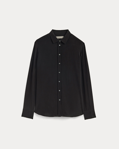 Image | The Must-Have Shirt in Washable Silk | Black