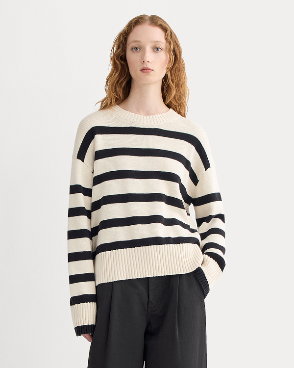 Image | The Boxy Sweater in Everyday Cotton | anvas / Black