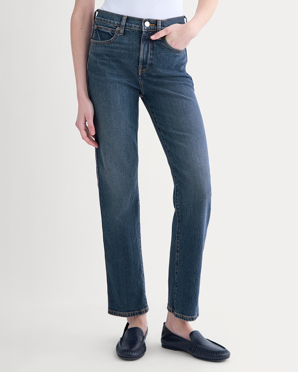 Image | Model in High-Rise Cigarette Jean | Light Vintage Indigo