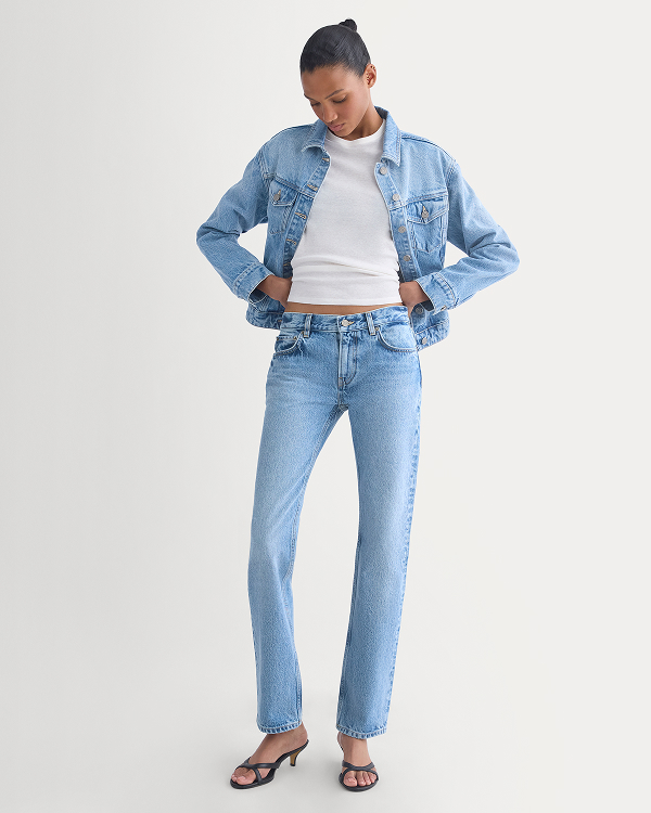 Image | Everlane x Elena Bonvicini Highland Low-Rise Cigarette Jean | Crystal Cove Indigo