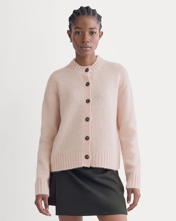 Image | The Crew Cardigan in Alpaca | Soft Rose