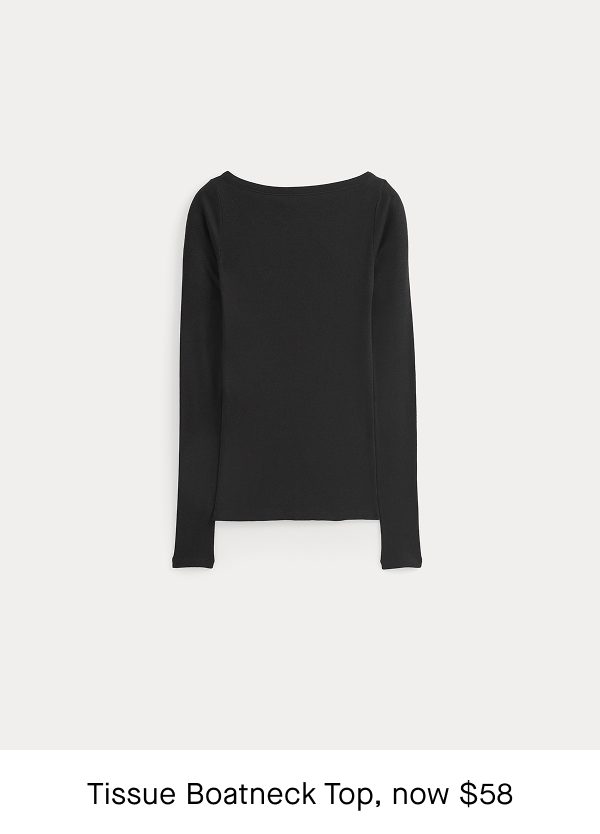 Image | Tissue Boatneck Top | Black | now $58
