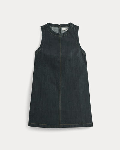 Image | The Denim Shift Dress | Dark Indigo