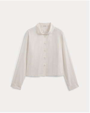 Image | Textured Mini Collar Shirt | Bone