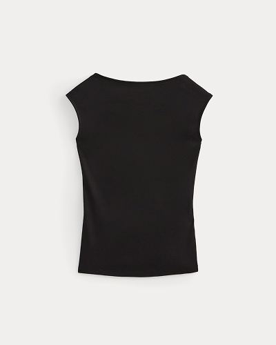 Image | RetroSoft Cotton Square-Neck Tee | Black