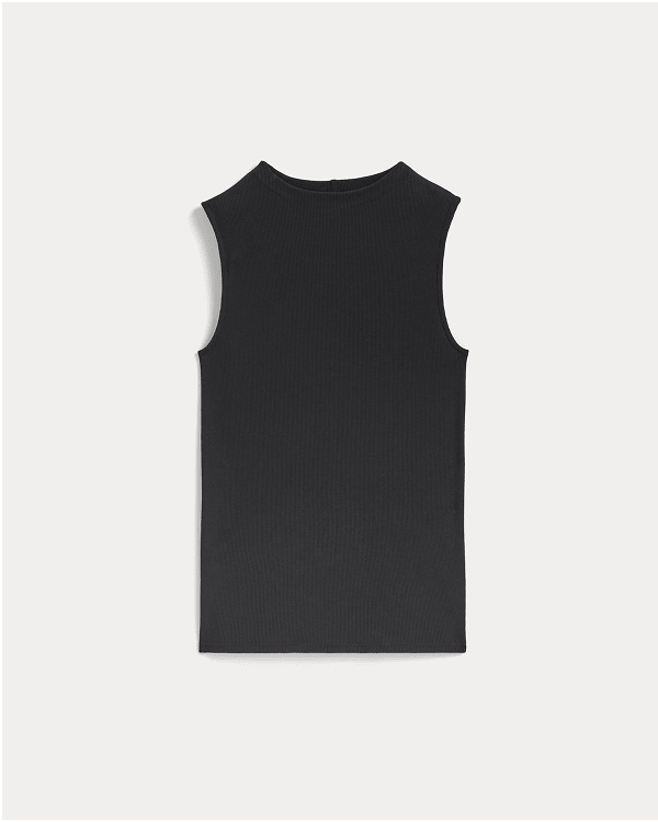 Image | The Luxe Rib Funnel-Neck Tank | Black