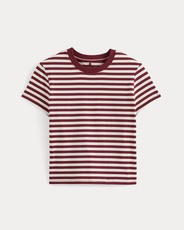 Image | The Box-Cut Tee in Essential Cotton | Cabernet / Birch