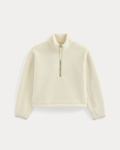 Image | Reversible Teddy Half-Zip Pullover | Bone/Birch