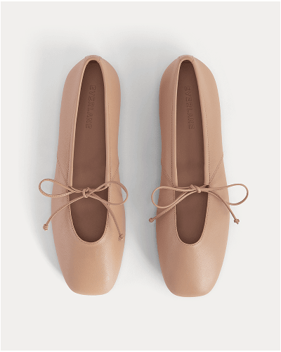 Image | Leather Keyhole Flat | Blush Tan
