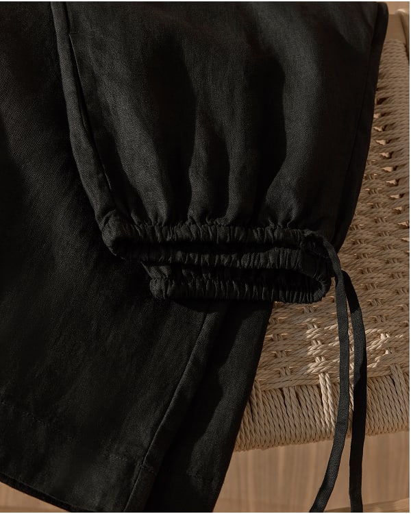 [Image]The Drawstring Pant in Linen | Black