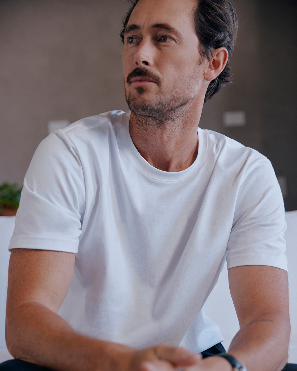 Image | @lifeof_riley in  in The Archive Standard-Fit Cotton Crew | White