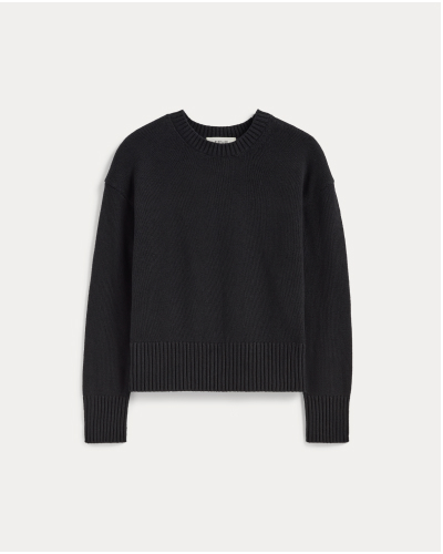 Image | The Boxy Sweater in Everyday Cotton | Black