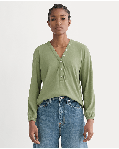 [Image]The Air V-Neck Henley | Sagebrush