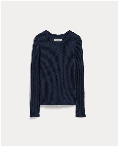 Image | The Cozy Rib Long-Sleeve Tee | Navy
