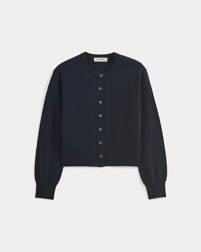 Image | Cashmere Cropped Cardigan | Navy