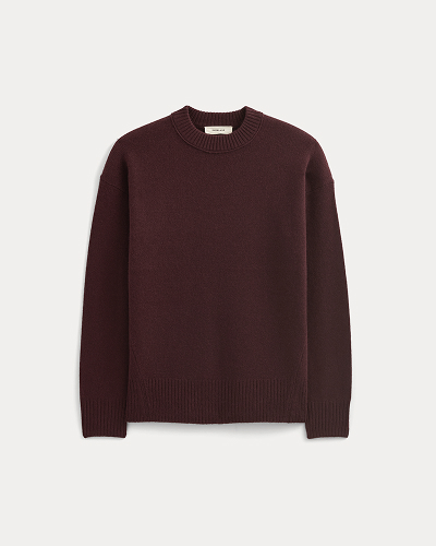 Image | Cashmere Boyfriend Sweater | Wine