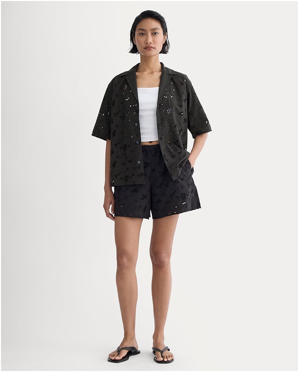 [Image]The Eyelet Camp Shirt | Black