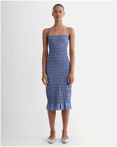 Image | The Smocked Column Dress | Blue Dusk