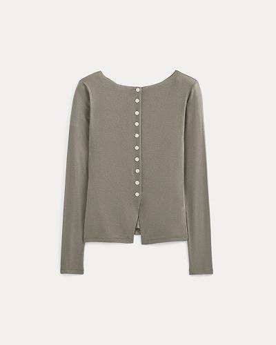 Image | Button-Up Top in Butterluxe | Taupe