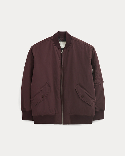 Image | Renew Oversized Puffer Bomber | Deep Plum