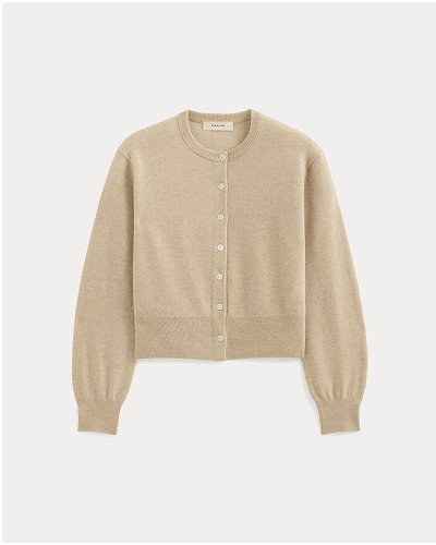 Image | Cashmere Cropped Cardigan | Light Camel