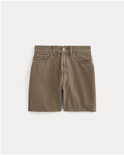 [Image]The A-Line Denim Short | Non-StretchGarment-Dyed Chocolate