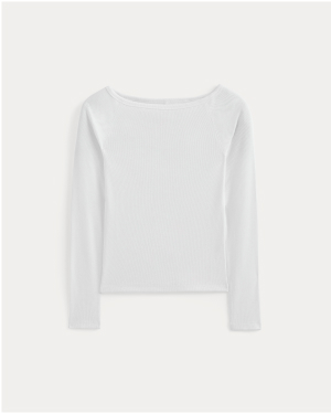 Image | Luxe Rib Boatneck Top | White