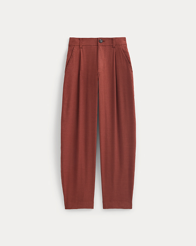 Image | The Everywhere Pant in Stretch Linen | Henna Red