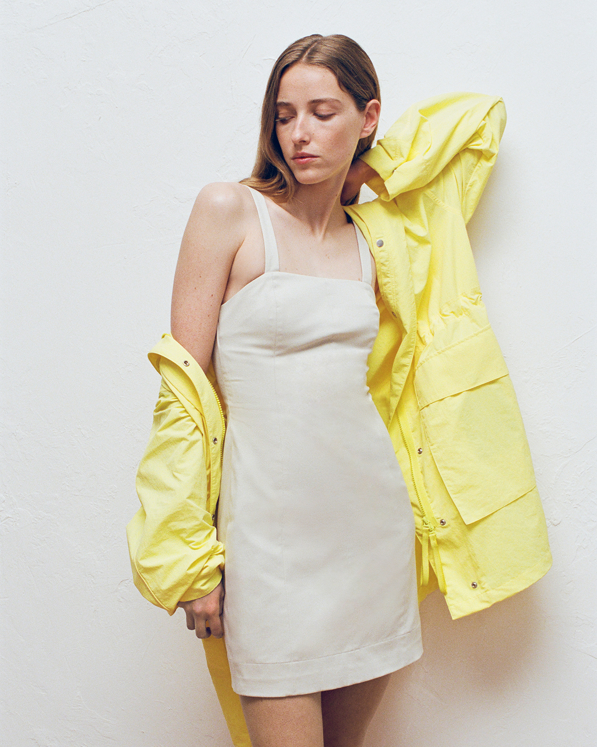 Image | Model in Seamed Mini Dress | Peyote