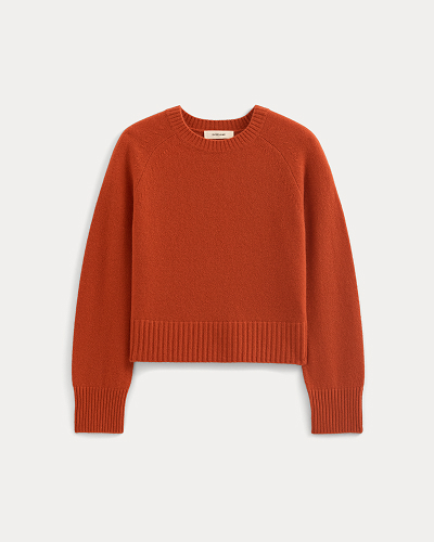 Image | The Boxy Crew in Cashmere | Rust