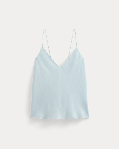 Image | The Tie Back Cami in Washable Silk | Skywriting