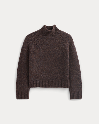 Image | The Cloud Oversized Turtleneck | Heathered Burgundy