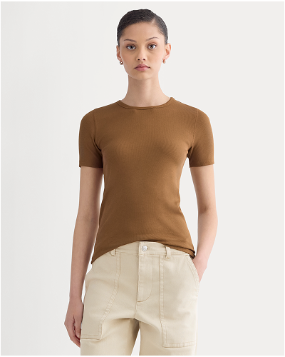 Image | The Luxe Rib Crew | Toffee