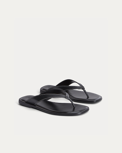 Image | The Leather Flip Flop | Black