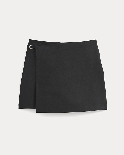 Image | Wrap Mini Skort in Tailor Twill | Black