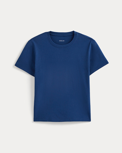Image | The Box-Cut Tee in Essential Cotton | Estate Blue