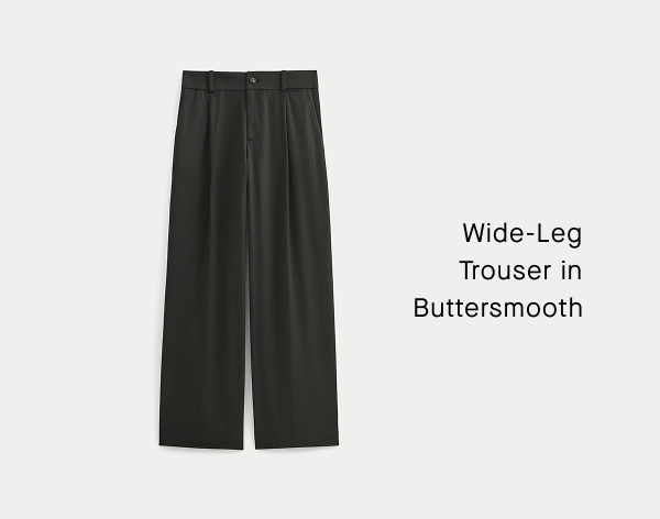 Image | Wide-Leg Trouser in Buttersmooth | Black