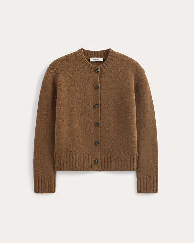 Image | The Crew Cardigan in Alpaca | Toffee