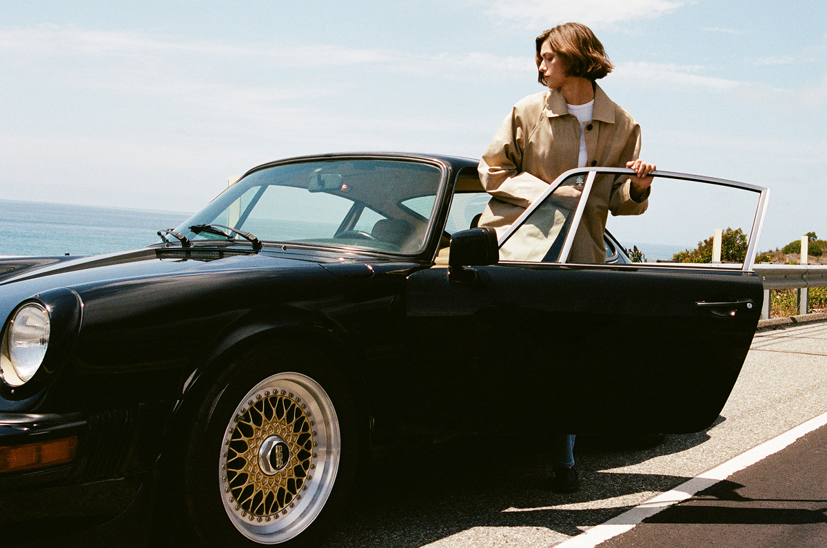 Editorial Image of Model wearing Oversized Mac Coat | Cornstalk