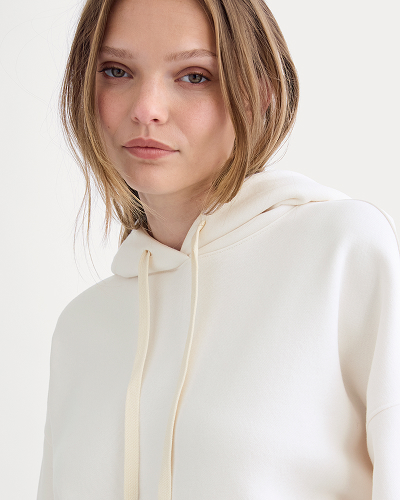 Image | Cropped Luxe Fleece Hoodie | Bone