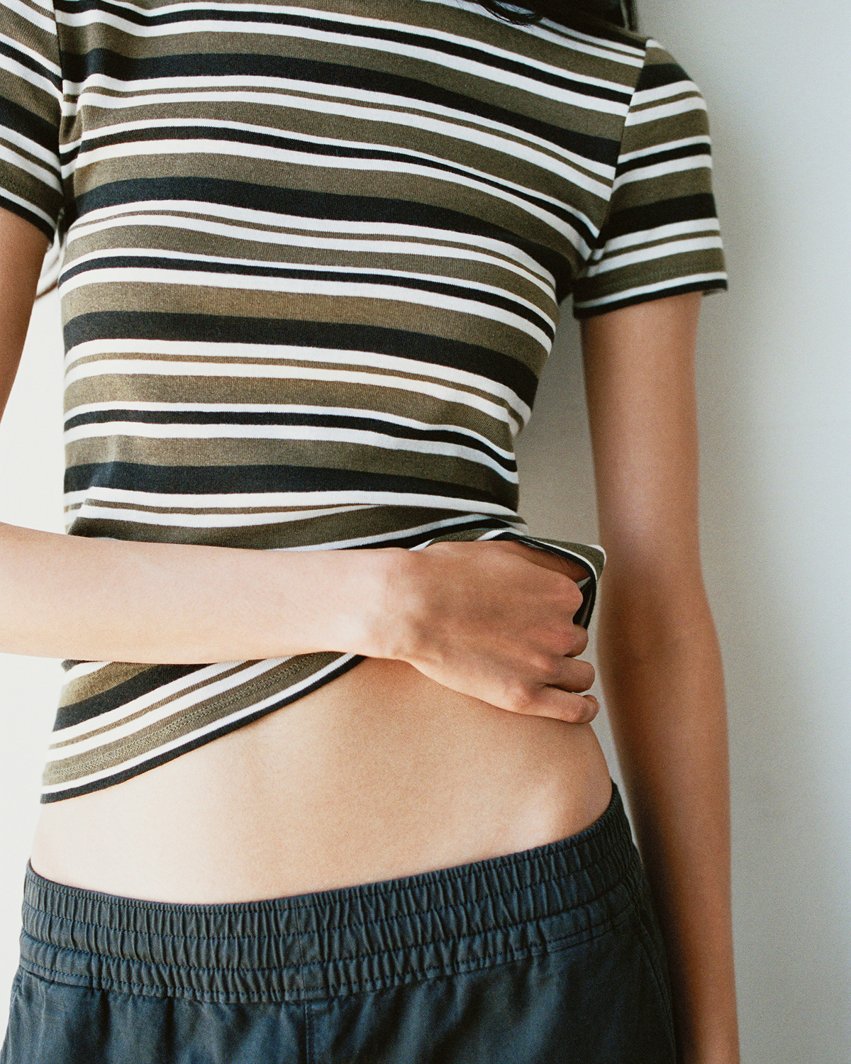  Editorial Image | Model in Tissue Short-Sleeve Crew | Beech