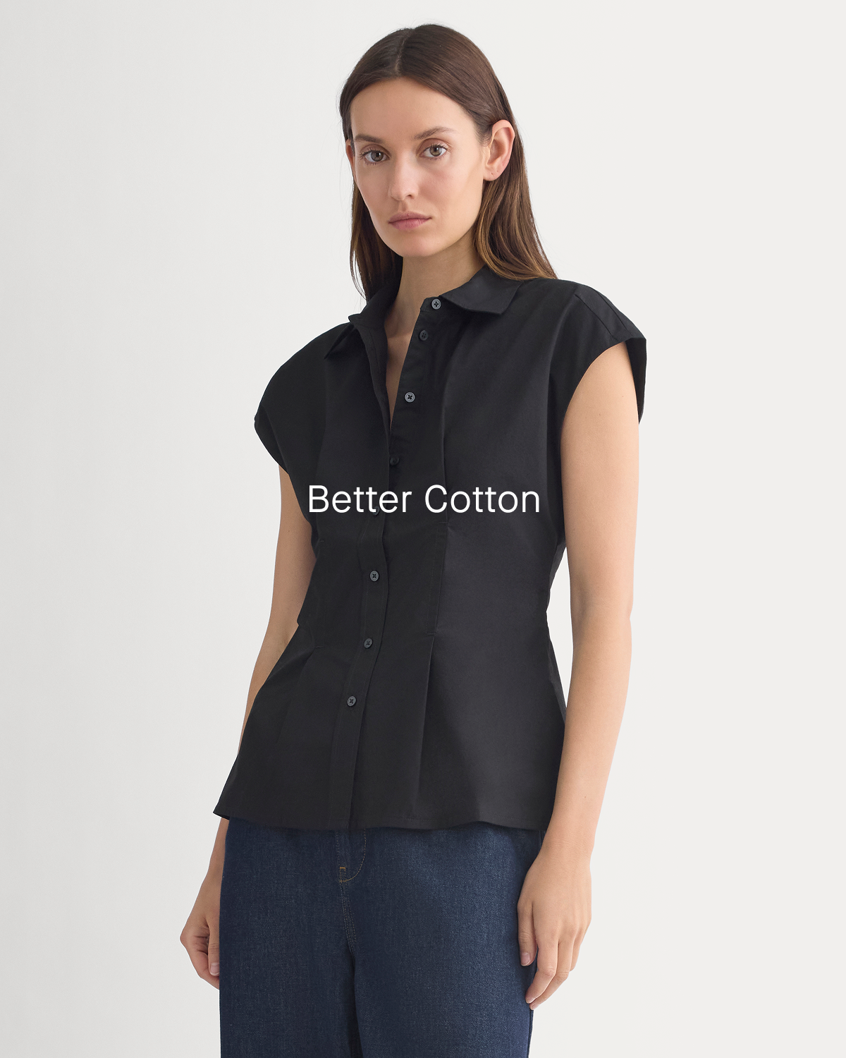 Image | Better Cotton | Model | Muscle Shirt in Lightweight Cotton | Black