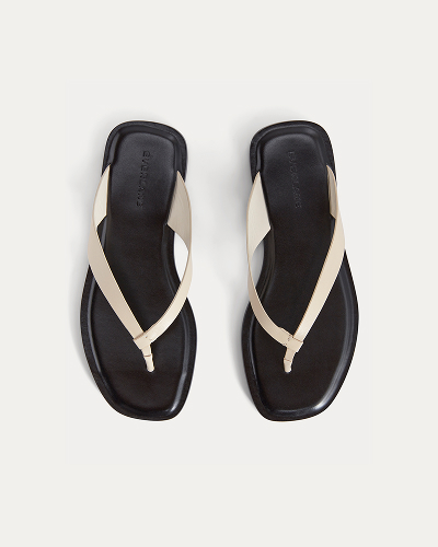 Image | Leather Thong Wedge Heel | Canvas