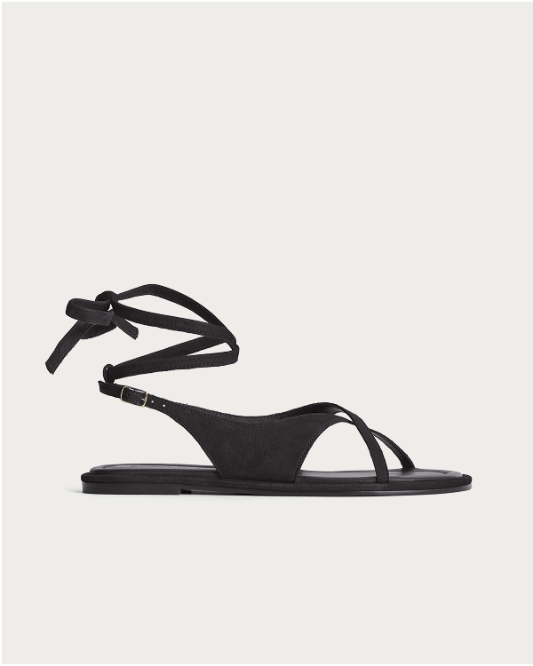 [Image]The Leather Crisscross Sandal | Black