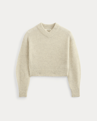 Image | Cropped Cocoon Sweater in Alpaca | Almond