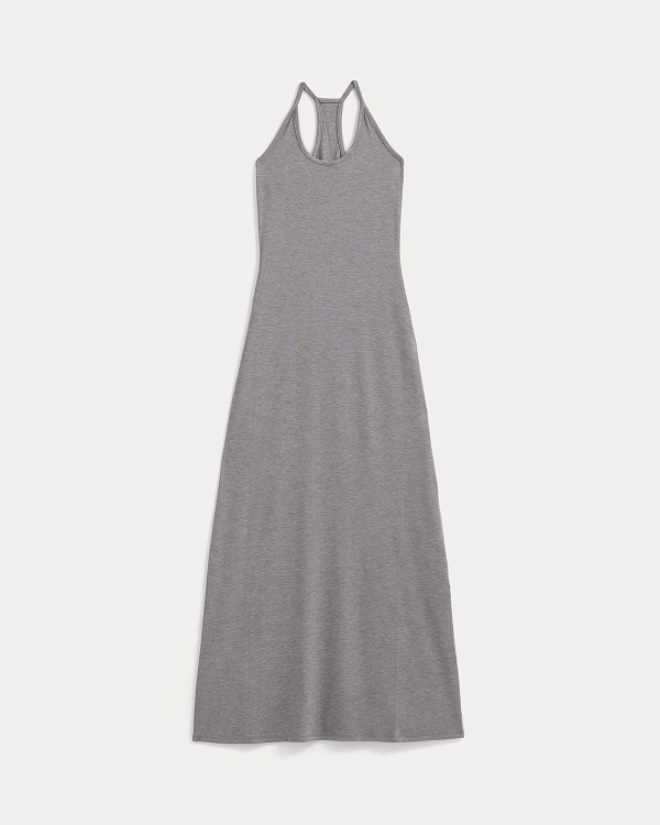 Image | Racerback Maxi Knit Dress | Mid Heather Grey