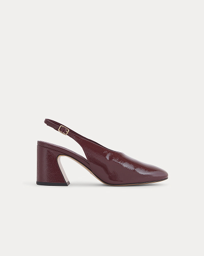 Image | Curved Slingback Heel | Burgundy