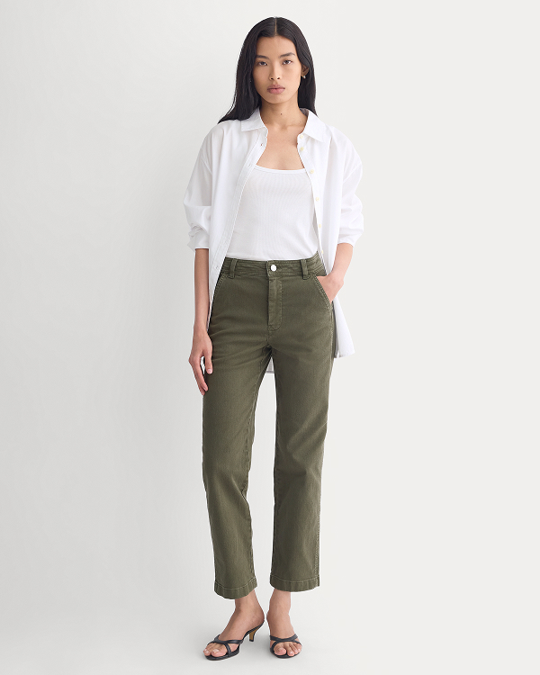 Image | Model in Utility Cigarette Pant | Olive Night