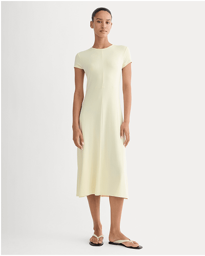 [Image]  Midi Tee Dress in Butterknit | Light Yellow