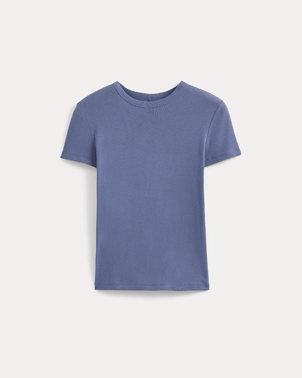 Image | Tissue Short-Sleeve Crew | Blue Dusk